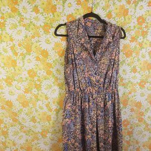 Vintage Floral Satin Dress